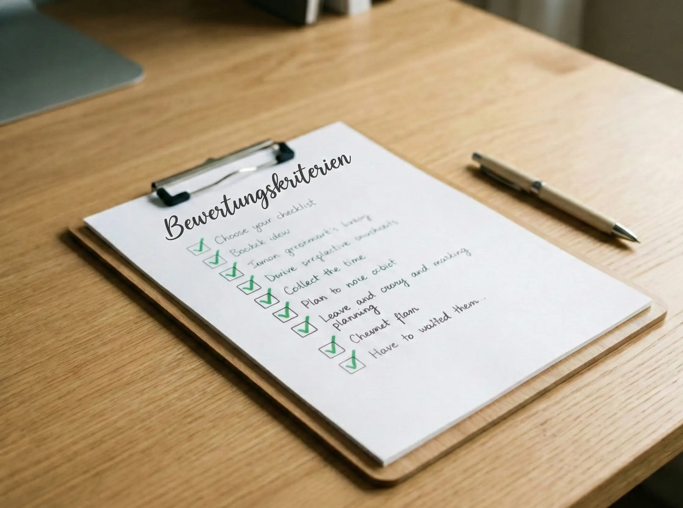 Checkliste für die Qualitätsbewertung