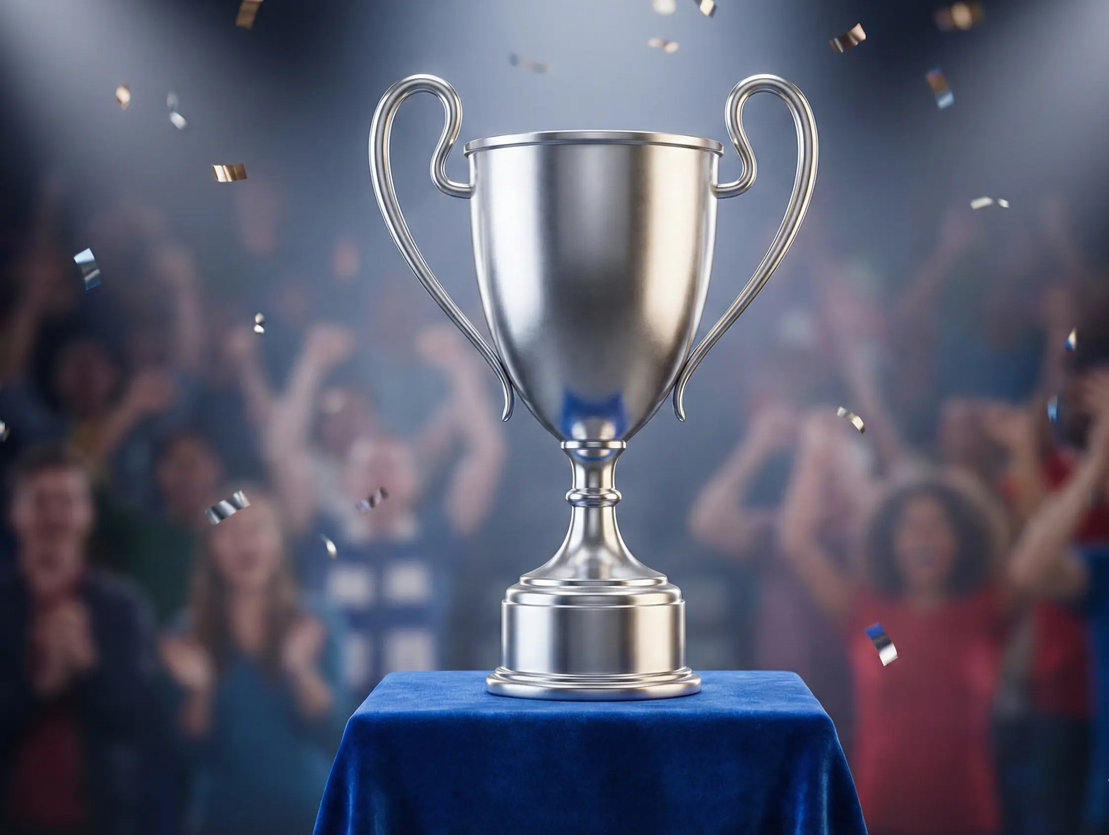 Handball-EM Pokal auf dem Siegerpodest