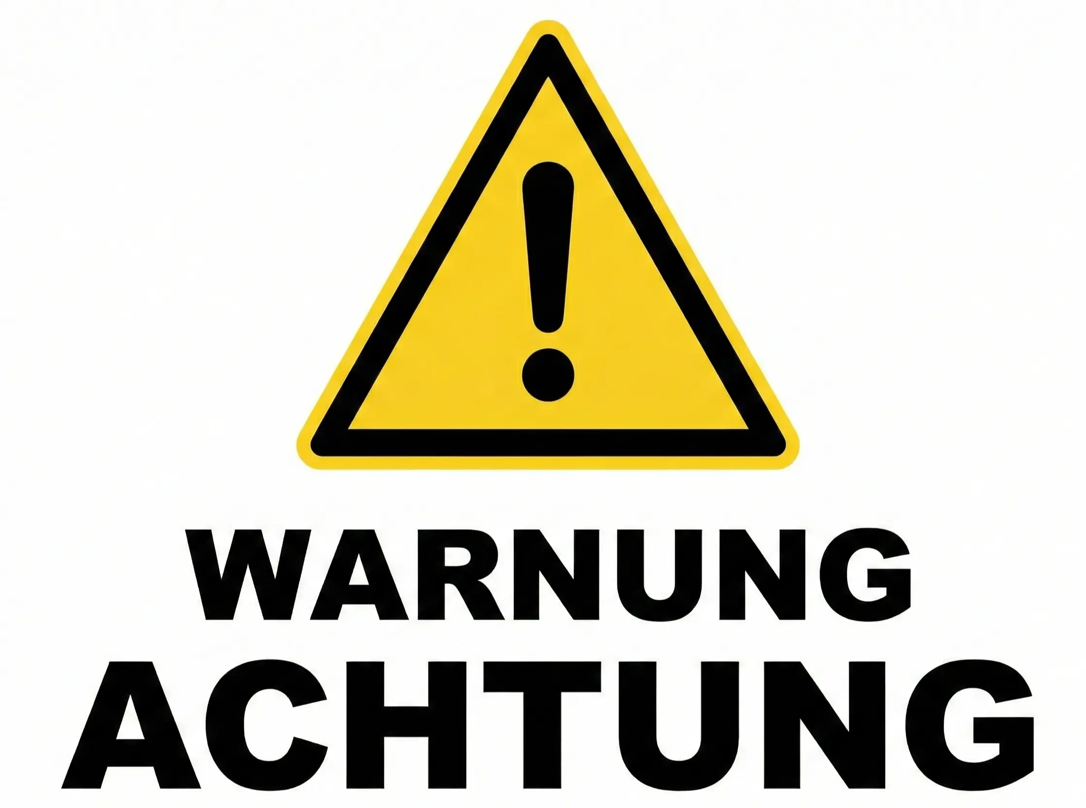 Warnschild als Symbol für Vorsicht